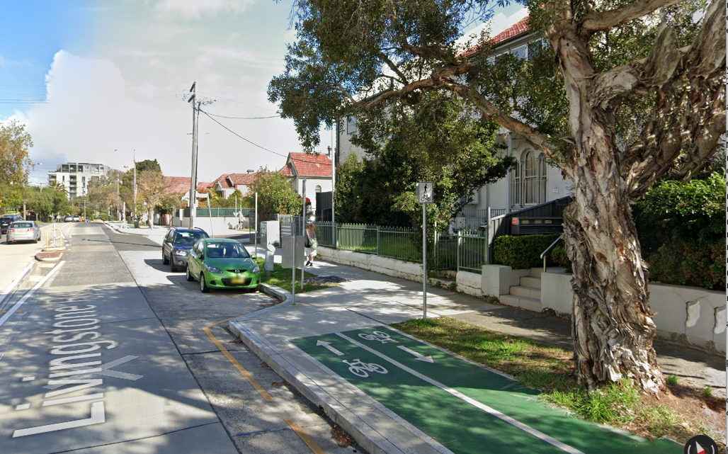 Dysfunctional cycle path in Marrickville