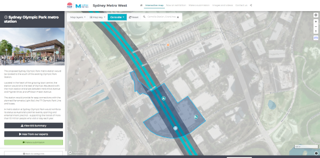 Map of Olympic Park station